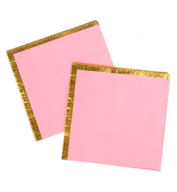 Салфетки праздничные 20 шт. 33х33 см Pink/Gold (51193)