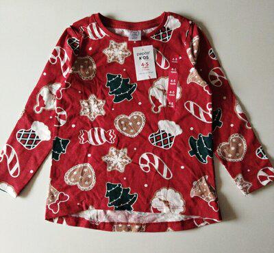 Кофтина реглан піжамна Pepco з новорічним принтом 110 см