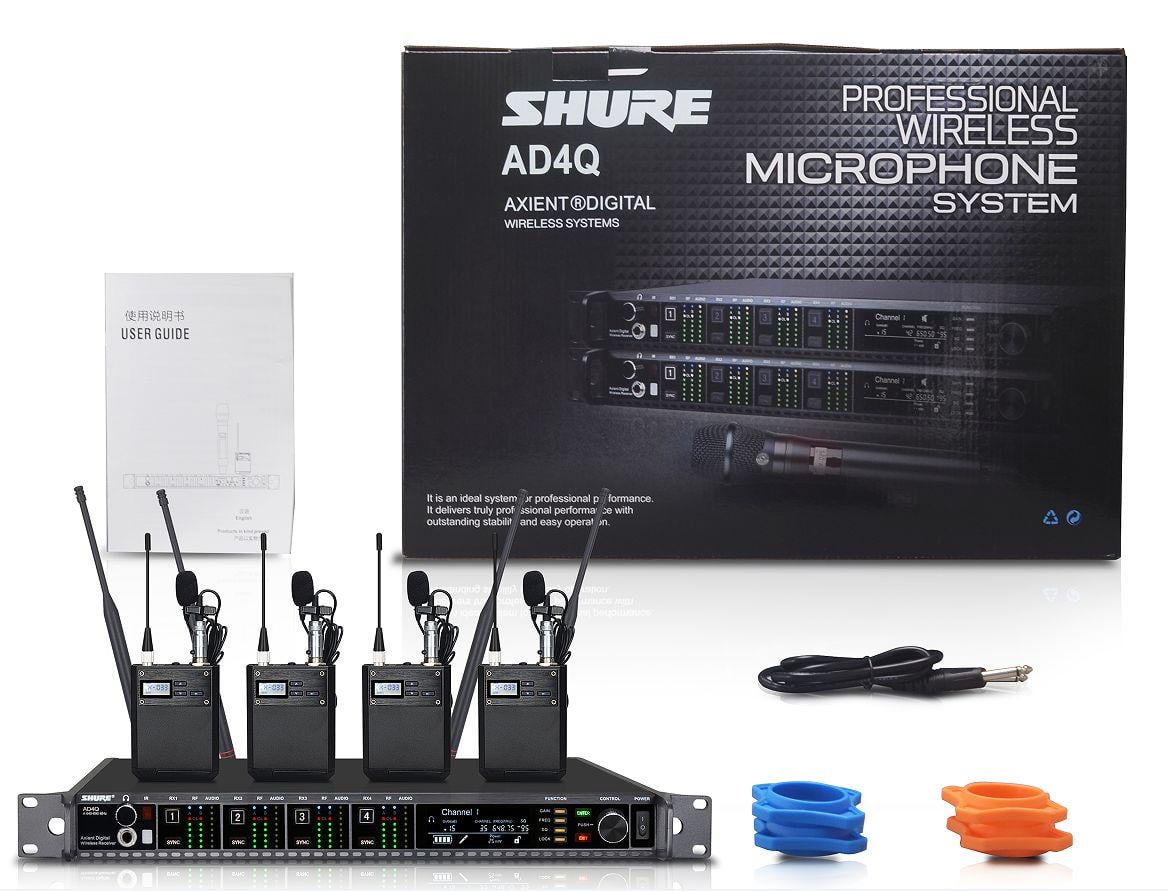 Микрофоны петличные с радиосистемой SHURE AD4Q с появленными передатчиками (0024)