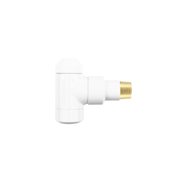 Клапан термостатичний кутовий Herz TS-90 DE LUXE з плавним відкритим попереднім налаштуванням 1/2" DN 15 Білий (1792444)