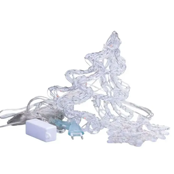 Гірлянда-штора Зірки та ялинки розмір 3х0,9 м 10 фігур Жовтий - фото 6