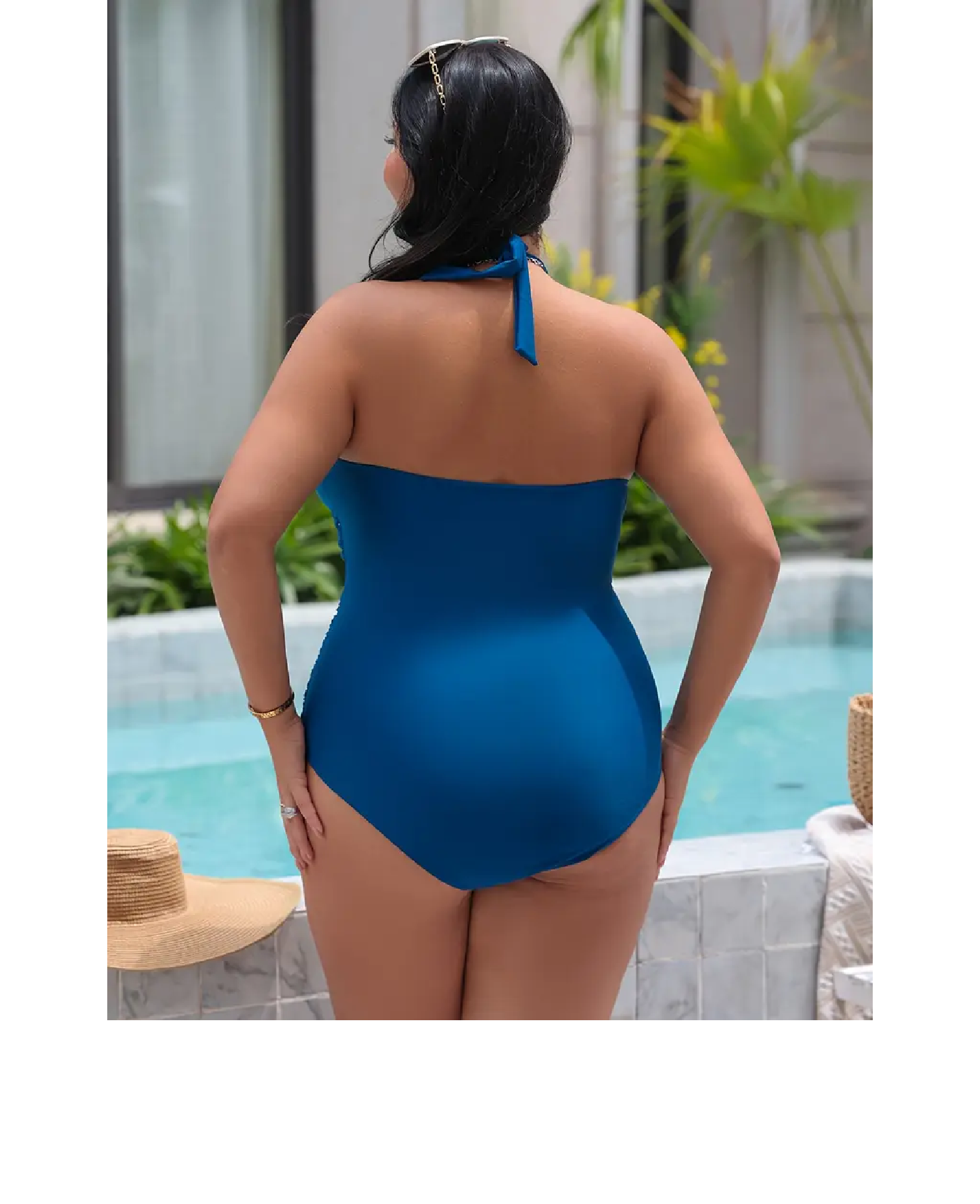 Купальник сплошной с драпировкой Diamond EP101518 4XL Синий - фото 4 Купальник сплошной с драпировкой Diamond EP101518 4XL Синий - фото 4