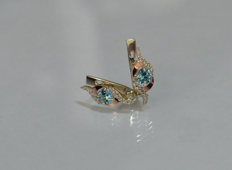 Серебряные серьги Sil с золотыми накладками 128s-16 Лаванда (Sil-1044)