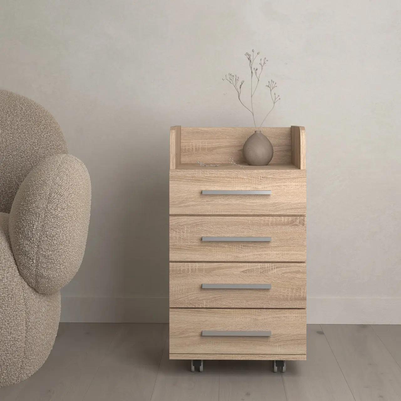 Тумба офисная на колесиках K-04 400х356х664 мм Дуб Сонома (27194508)