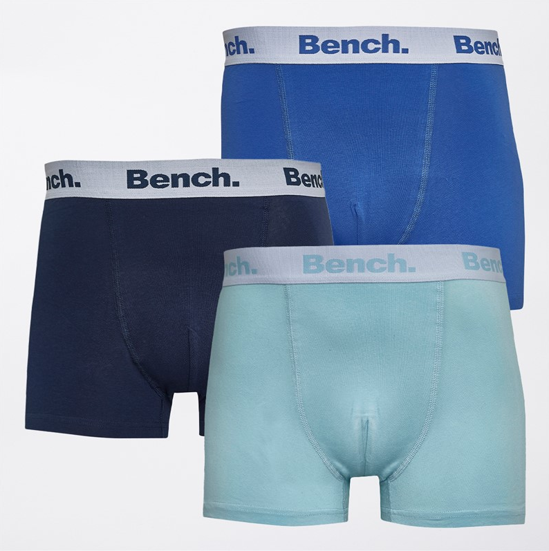 Набір трусів боксерів чоловічих анатомічних Bench Underwear Boxer Shorts 3 шт. ХХL Блакитний/Темно-Синій/Синій (798978)