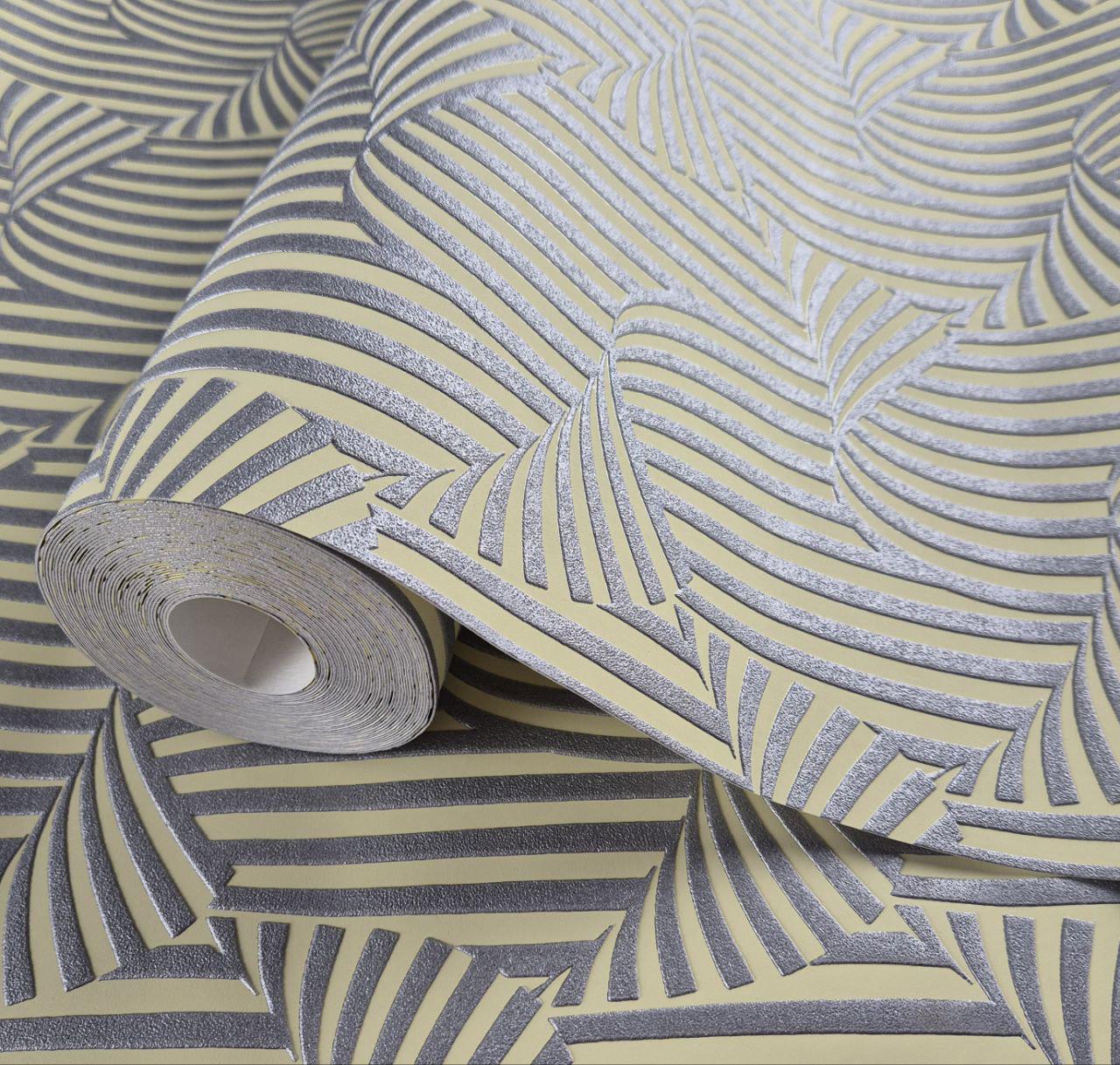 Обои виниловые Marburg 57257 на флизелин 0,53х10,05 м Желто-серебряный