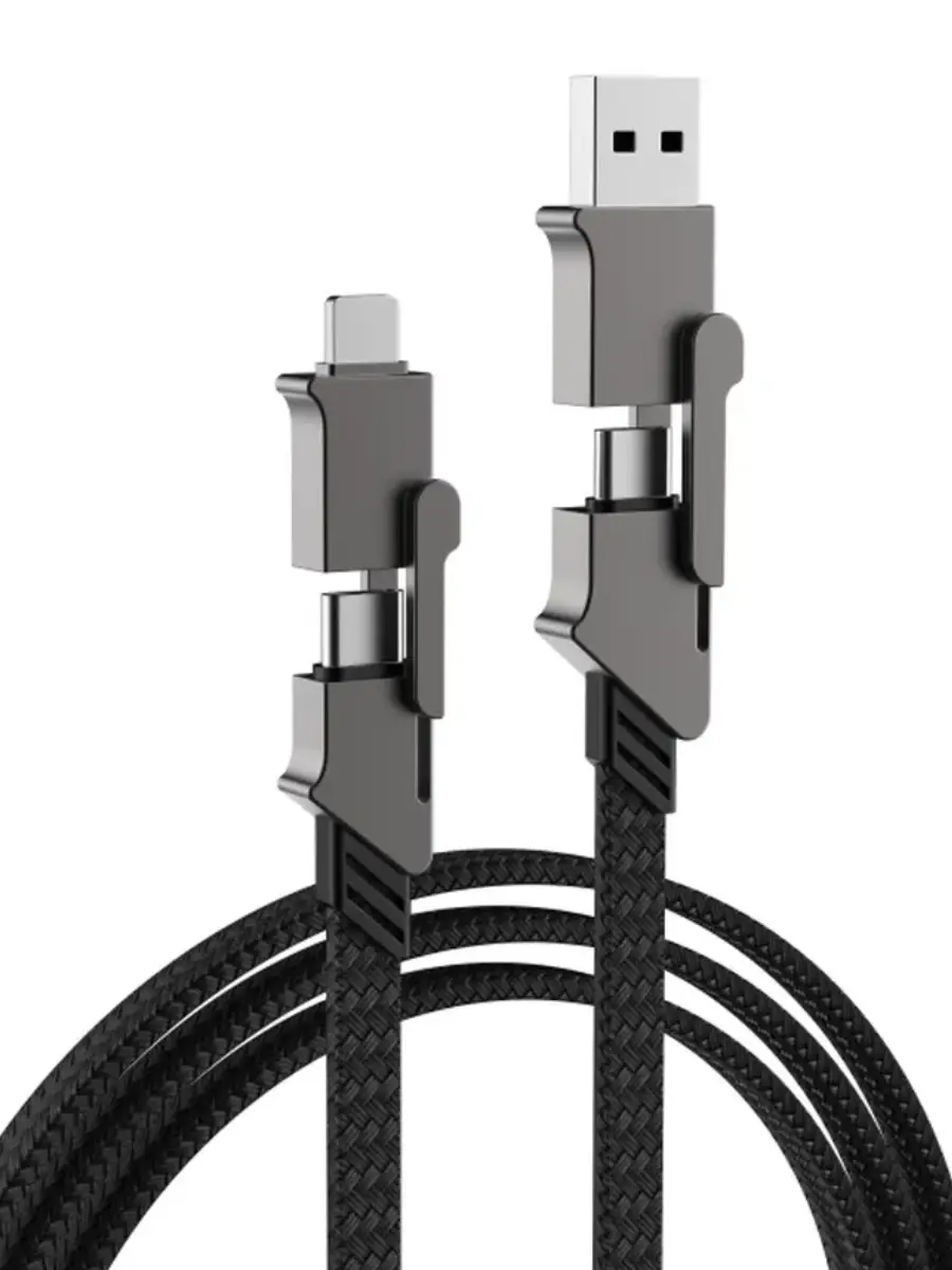 Кабель для быстрой зарядки и передачи данных 6в1 100W Черный (3714)