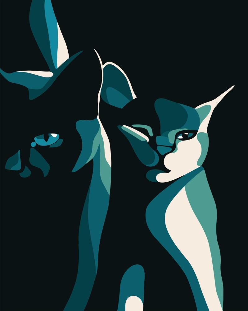 Картина по номерам Strateg Котики в тени 40x50 см (VA-3416)