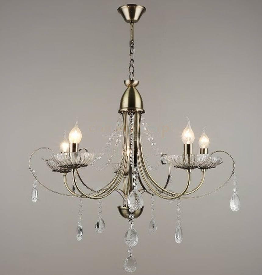 Люстра Sirius с хрустальными подвесами под пять ламп Е14 Бронзовый (B NH4756/5)