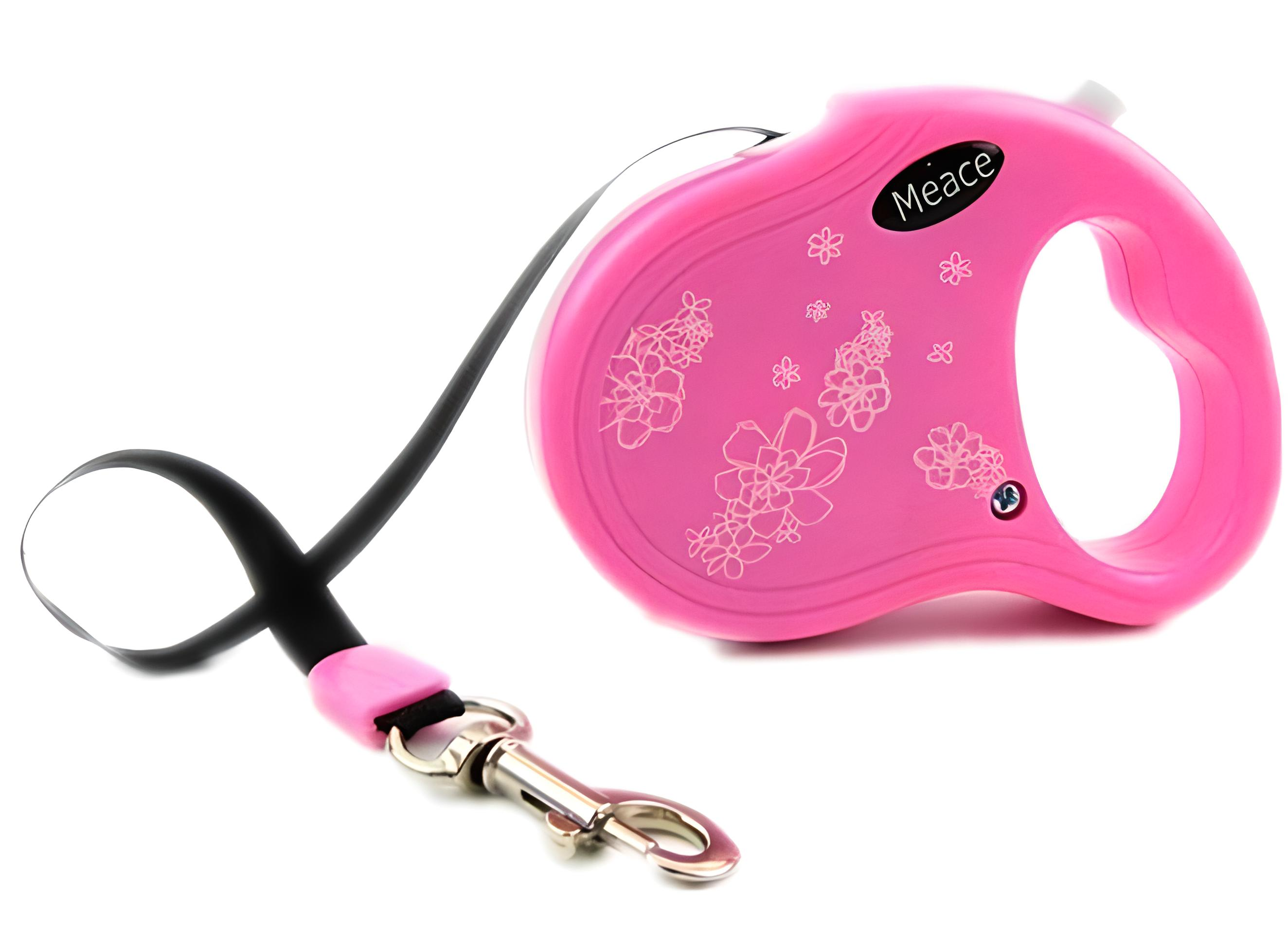 Повідець-рулетка для вигулу собак до 12 кг 3 м Рожевий (00000000907)