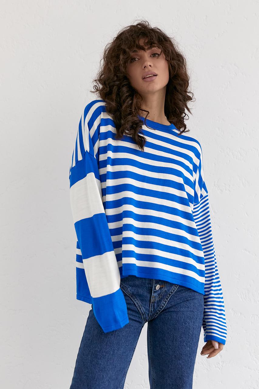 Лонгслив oversize L Синий (1414)