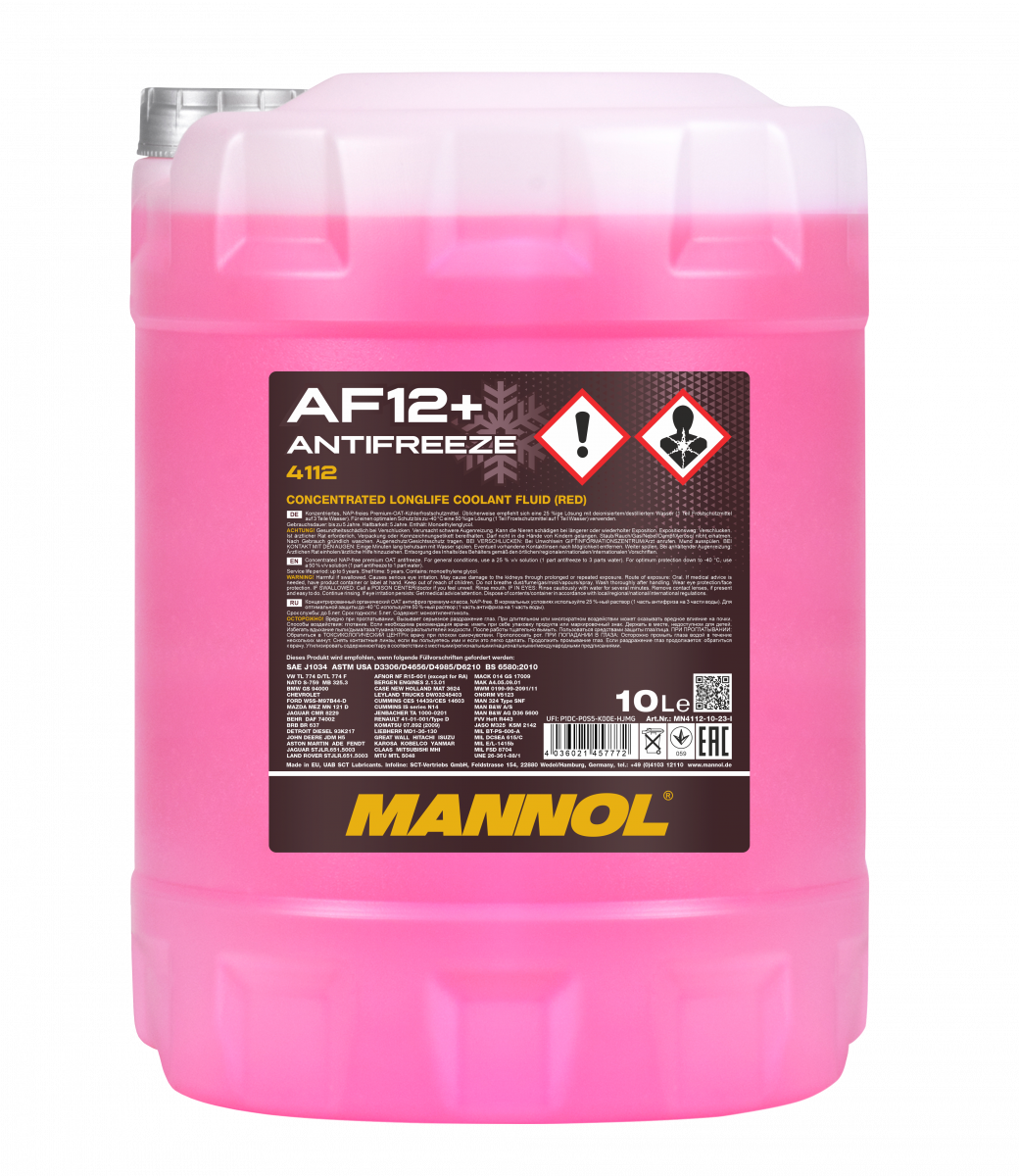 Концентрат антифризу Mannol 4112 Longlife Antifreeze AF12+ 10 л Червоний (MN4112-10) Концентрат антифризу Mannol 4112 Longlife Antifreeze AF12+ 10 л Червоний (MN4112-10)