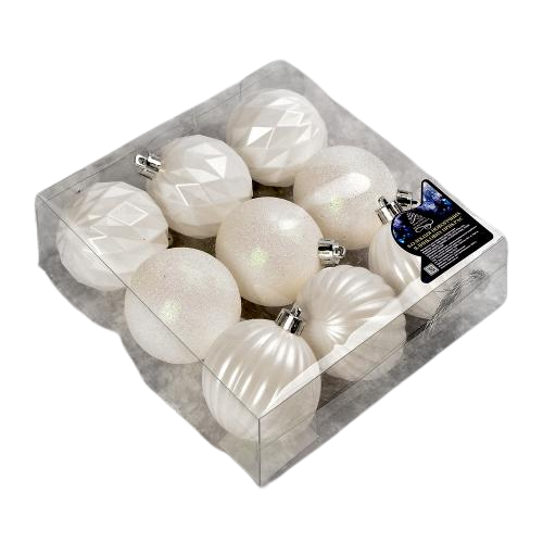 Кульки новорічні Stenson 9629 6 см 9 шт. (12910039)