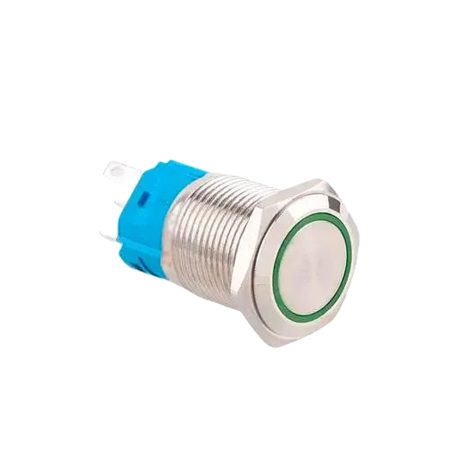 Кнопка керування 22 мм 22K P11D з підсвіткою LED 12–24V 5 контактів поворотна з поверненням Зелений (1175-daf67)