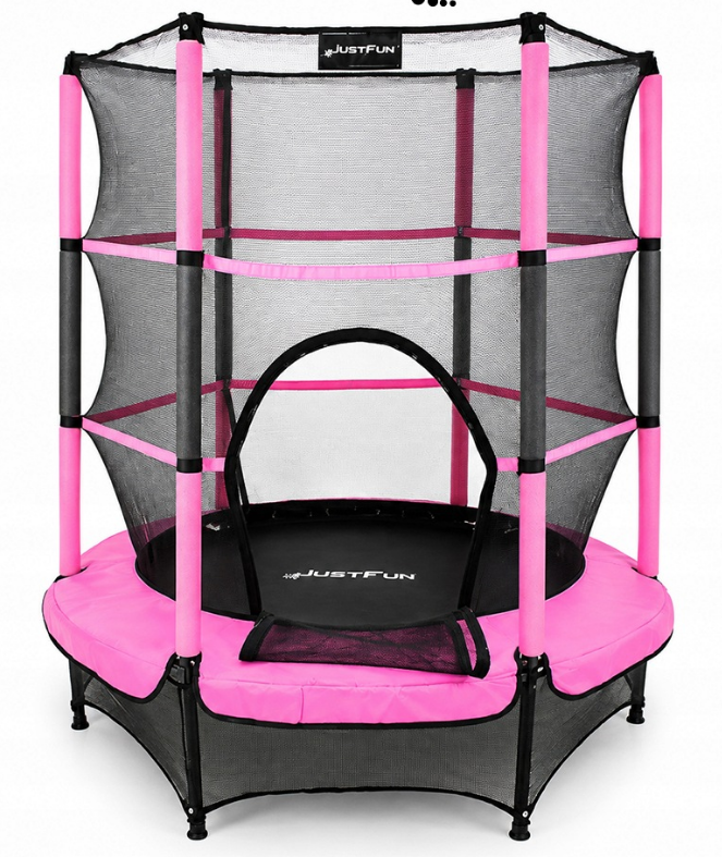 Батут Just Fun с сеткой 140 см Pink