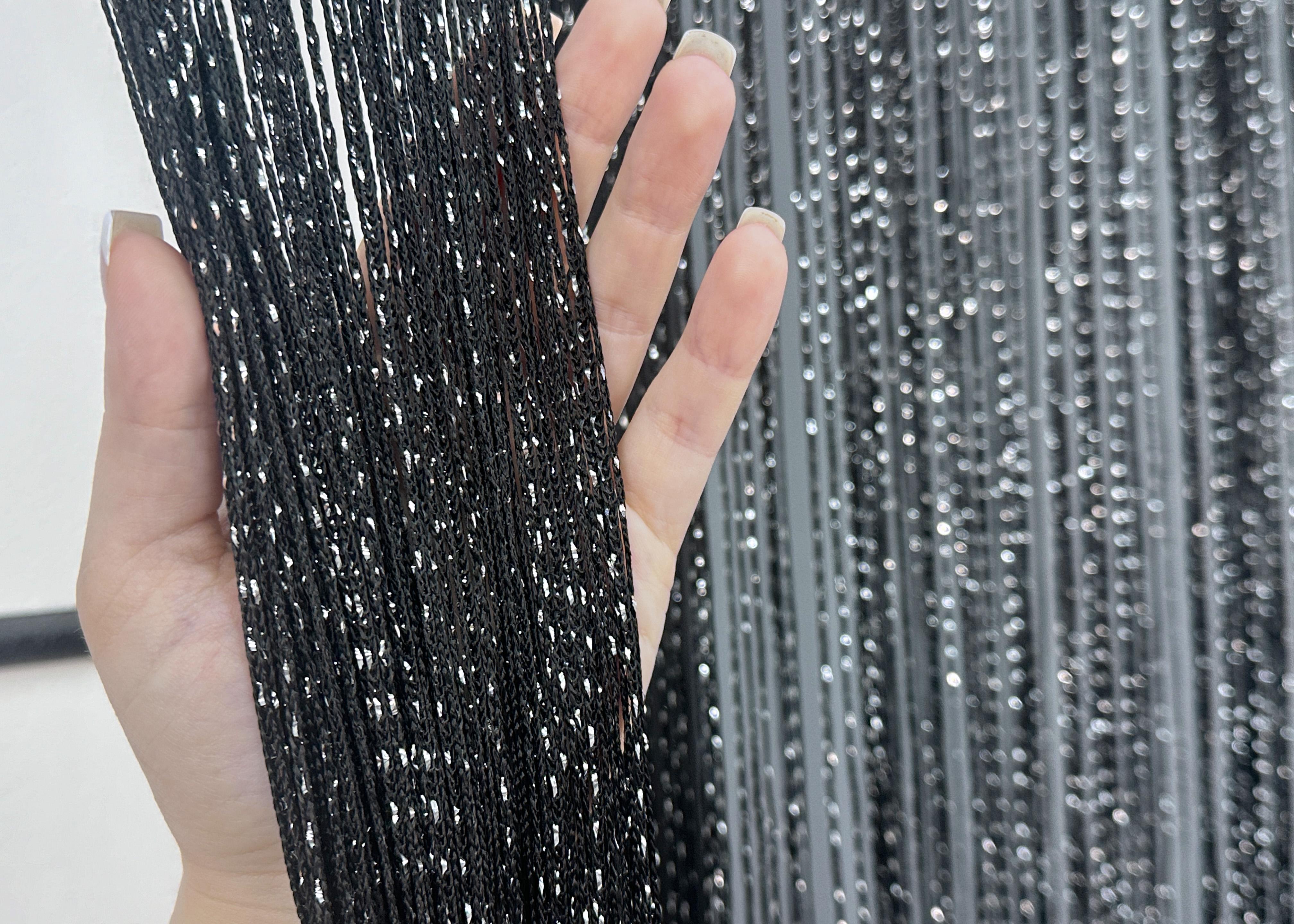 Шторы-нити с люрексом 300х300 см Черный (61-099) - фото 5 Шторы-нити с люрексом 300х300 см Черный (61-099) - фото 5