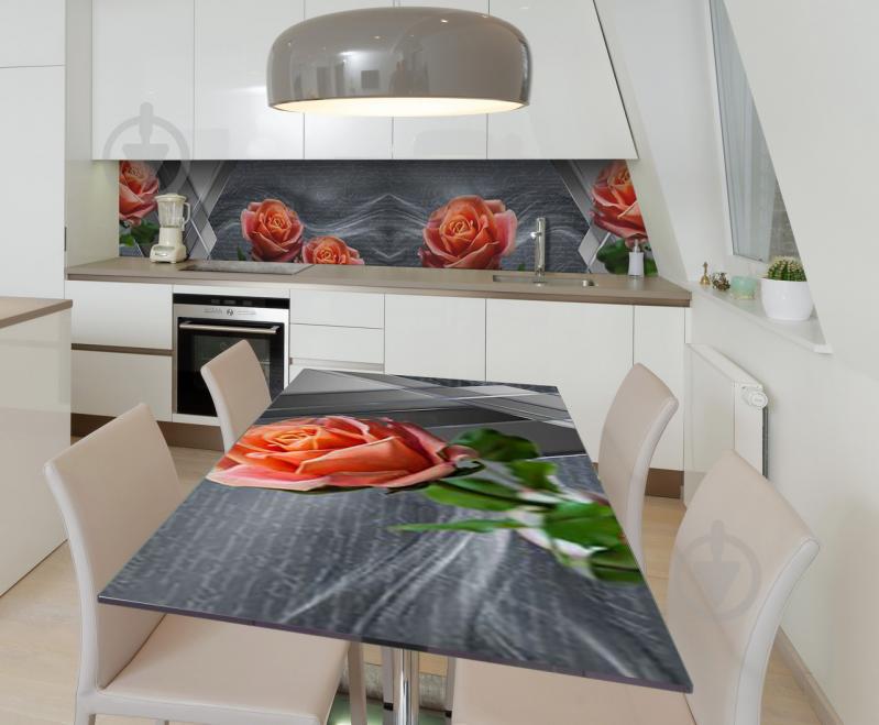 Наклейка виниловая на стол Zatarga  "Оранжевые Розы" 650х1200 мм