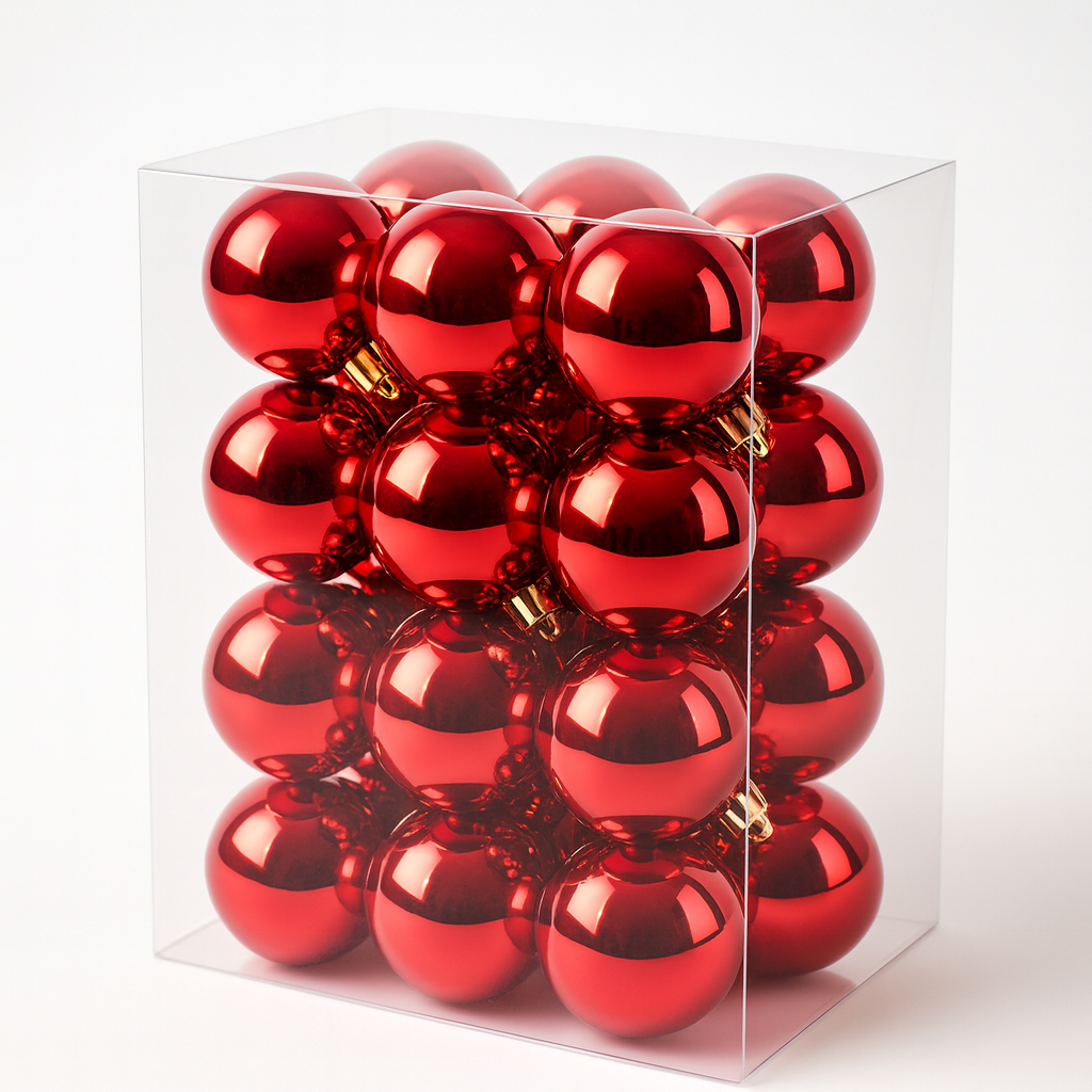 Шарики елочные новогодние Магическая-новогодняя 8101-4 пластиковые 4 см 24 шт. (581718)