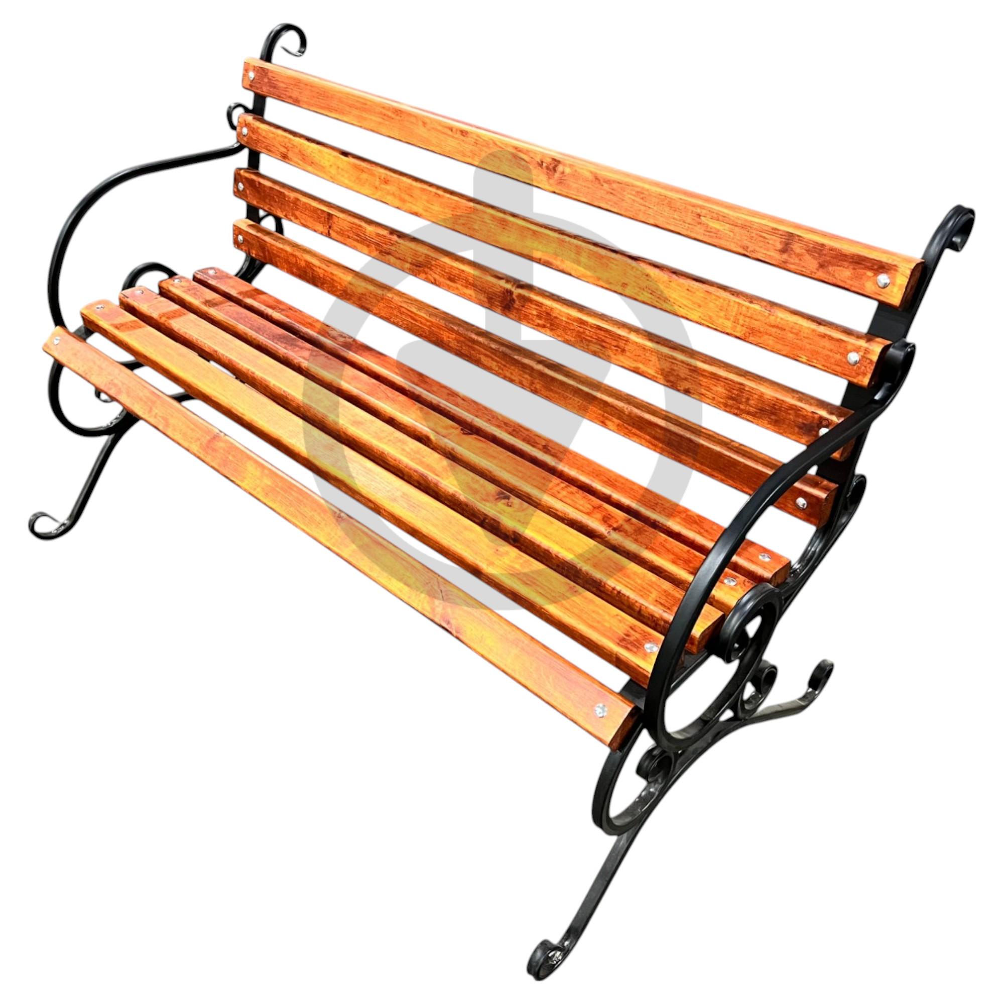 Скамейка садовая парковая кованая AVVS с подлокотником деревянная 1,3 м Ольха/Черное дерево (9.1/130_p) Скамейка садовая парковая кованая AVVS с подлокотником деревянная 1,3 м Ольха/Черное дерево (9.1/130_p)