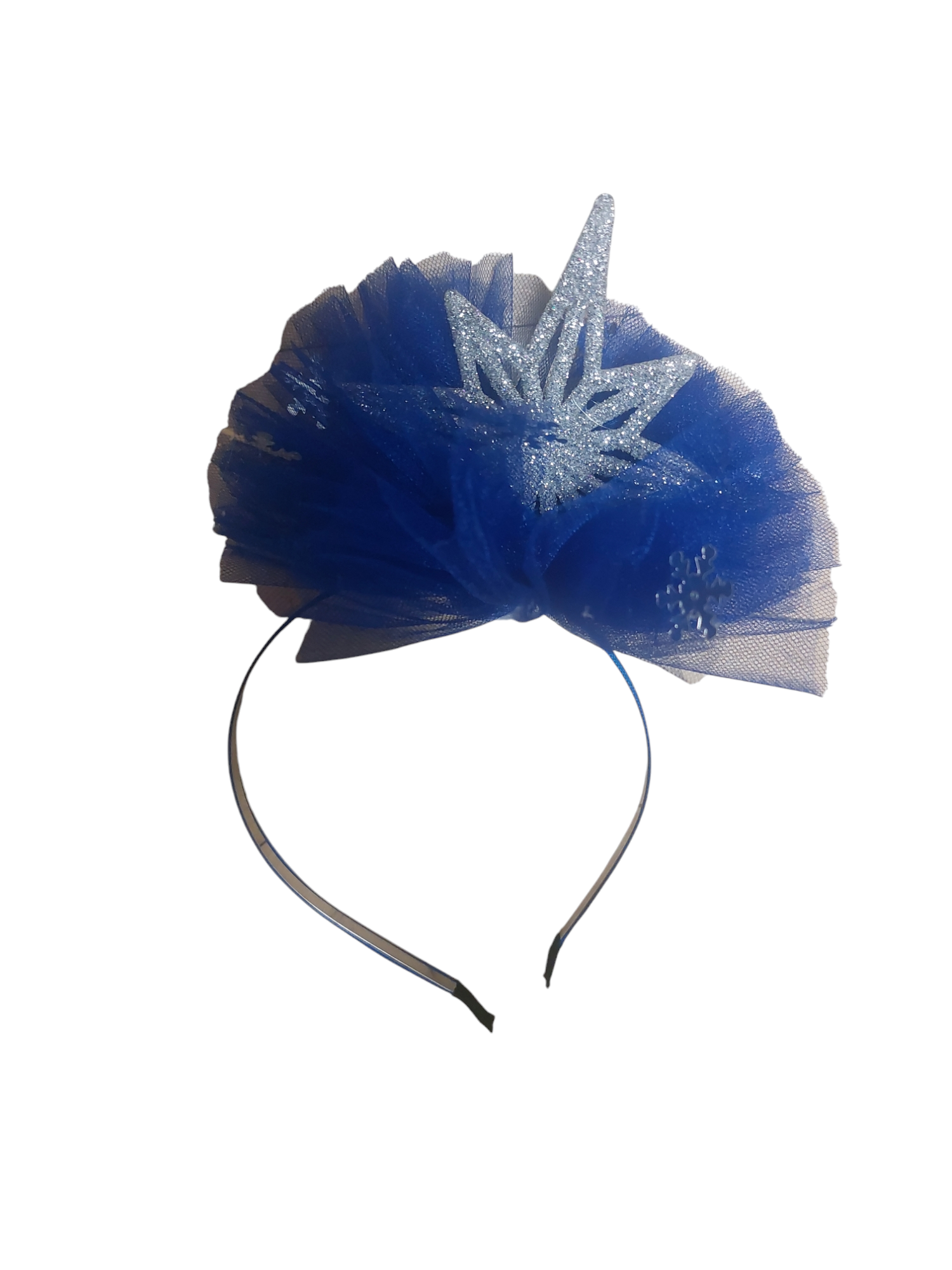 Обруч на голову новогодний One size сине-серебристый (404054)