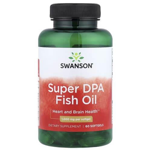 Омега-3 Swanson Super DPA Fish Oil 1,000 мг 60 Softgels (SWE064)