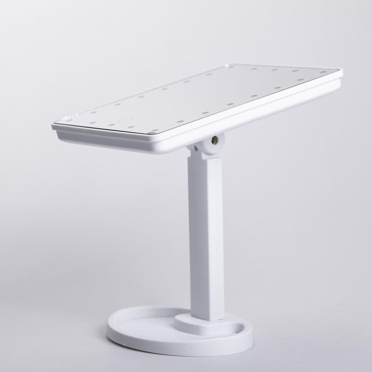 Зеркало настольное с подсветкой HP-10-4AW 22 LED 21х16 см USB Белый (A-033792) - фото 6 Зеркало настольное с подсветкой HP-10-4AW 22 LED 21х16 см USB Белый (A-033792) - фото 6