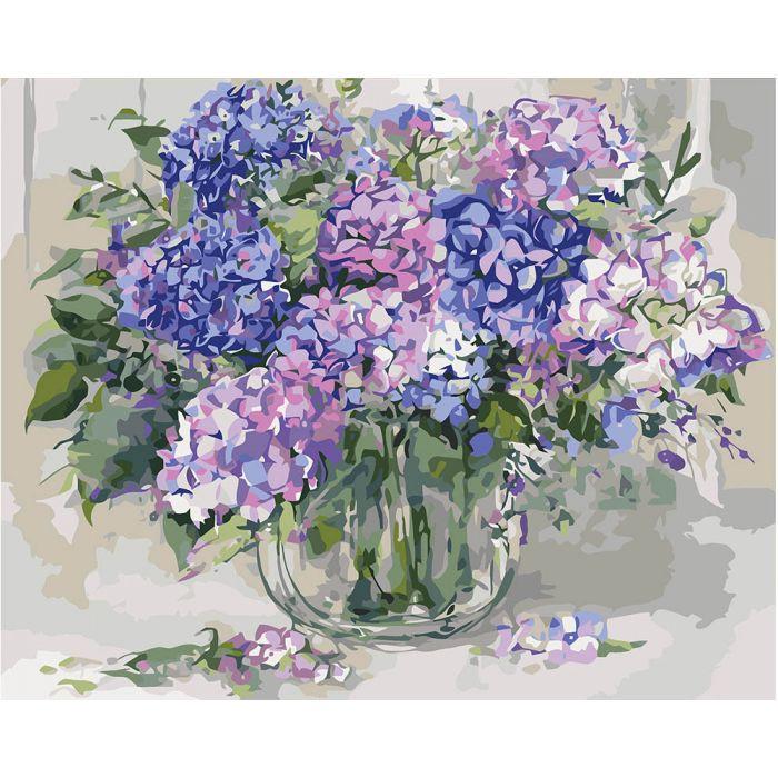 Картина за номерами Ідейка Шикарна гортензія 2 40х50 см (KHO2938)