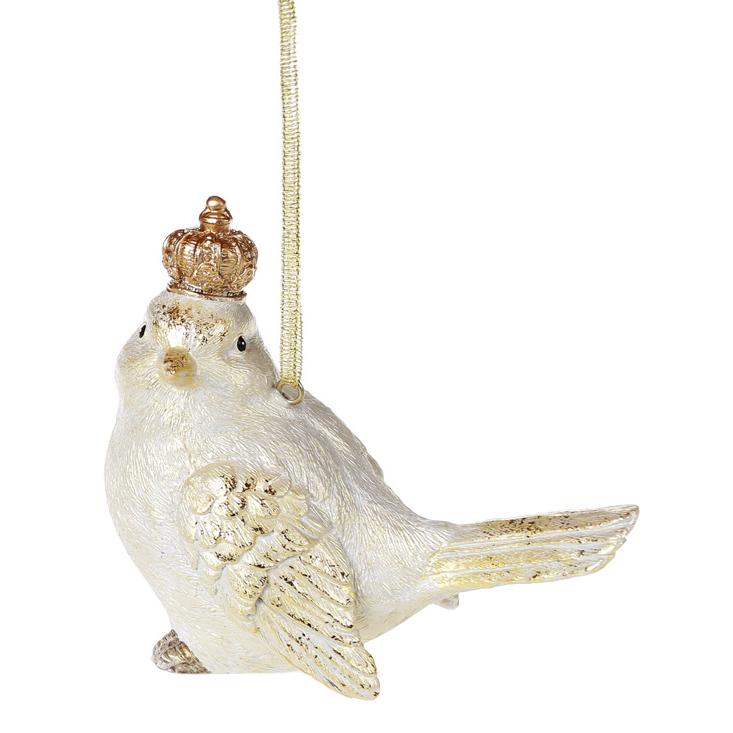 Декоративная подвесная фигурка BonaDi Птичка-2 в короне 12 см (218-912)