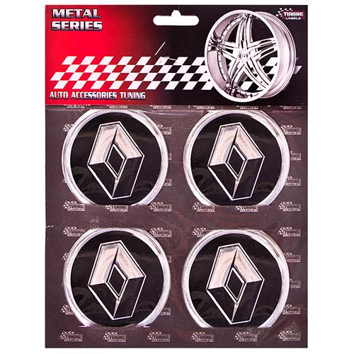 Наклейки на колпаки Renault D 60 мм 4 шт. Black