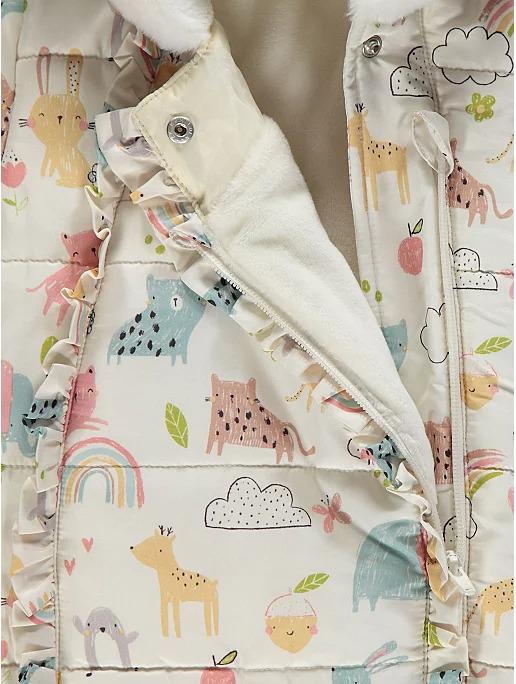 Комбинезон зимний для девочки George 62-68 см Бежевый (194806498) - фото 2