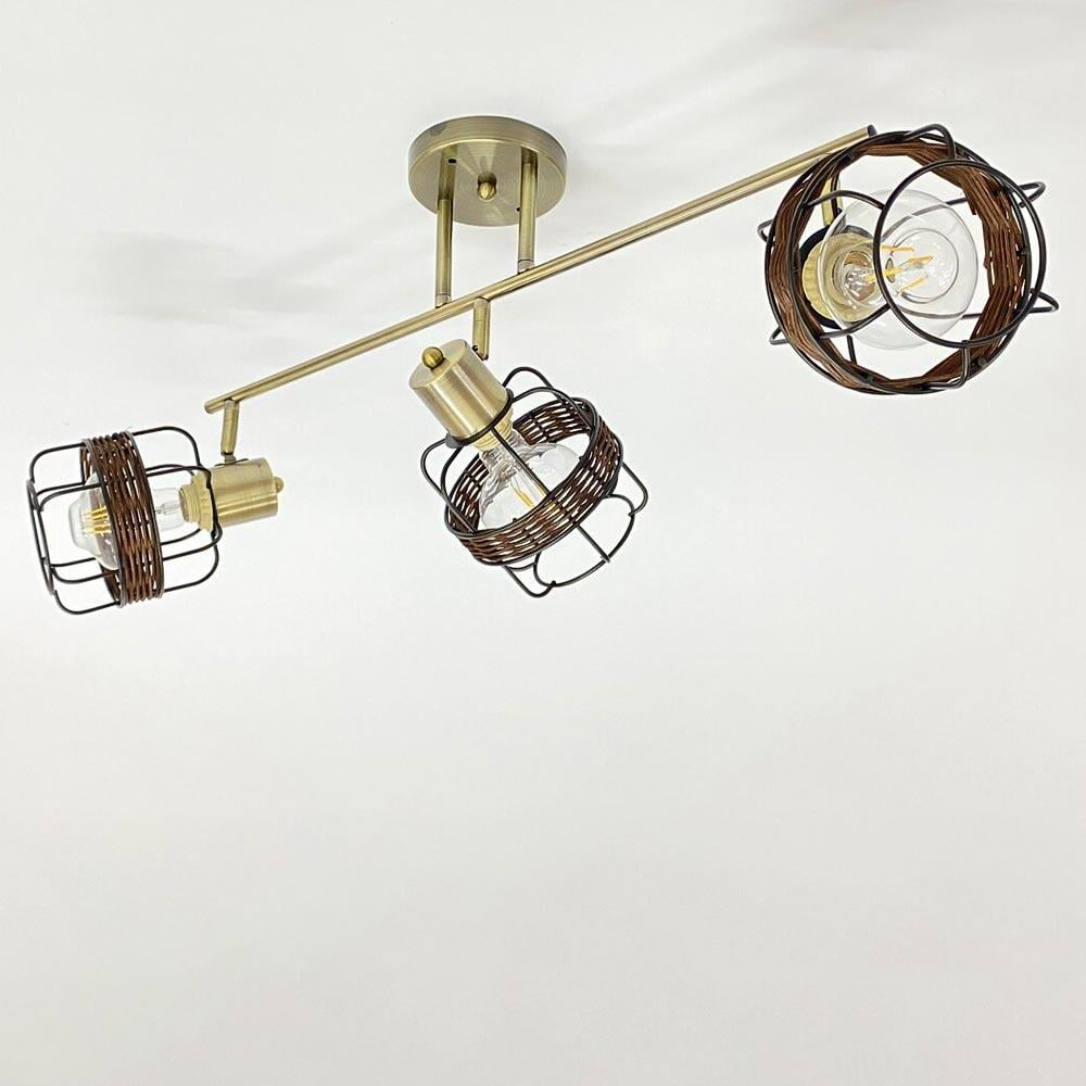 Люстра потолочная Lighthouse SRS-20471/3 плафон черный/коричневый Бронза