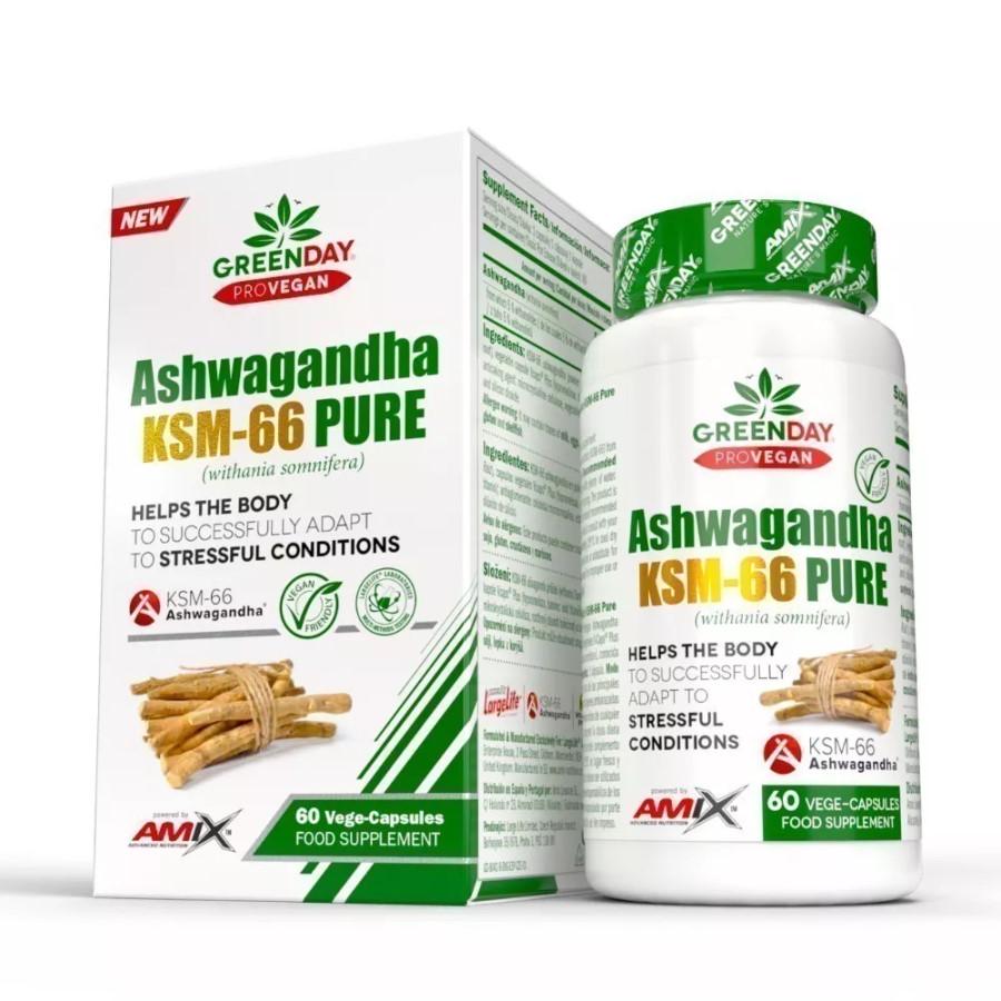 Натуральна добавка Amix Nutrition GreenDay ProVegan Ashwagandha KSM-66 Pure 60 капс. (9155)