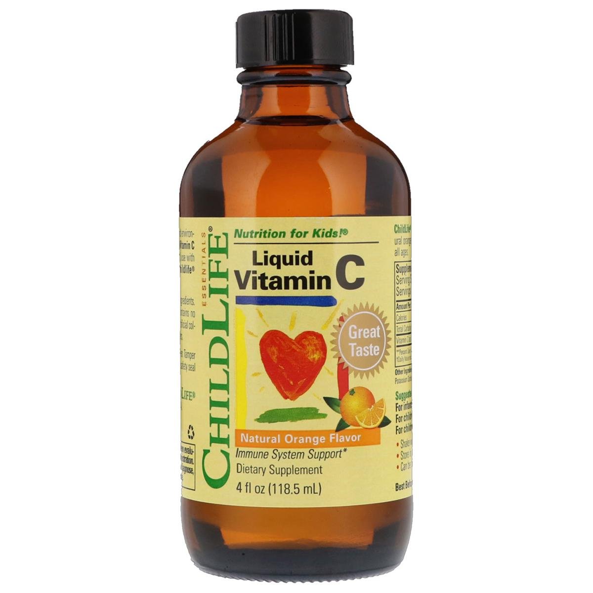 Вітамін С рідкий Liquid Vitamin C ChildLife для дітей смак апельсина 118 мл (CDL10200)