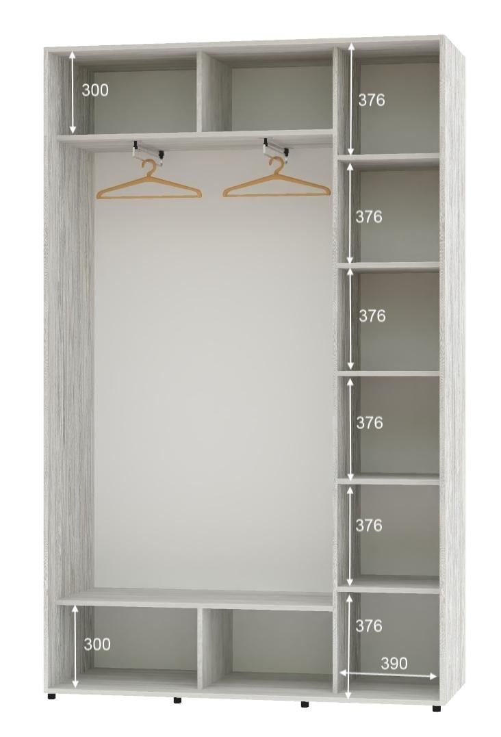 Шкаф-купе двухдверный Алекса ДСП 160х45х240 см Сосна натти - фото 2 Шкаф-купе двухдверный Алекса ДСП 160х45х240 см Сосна натти - фото 2