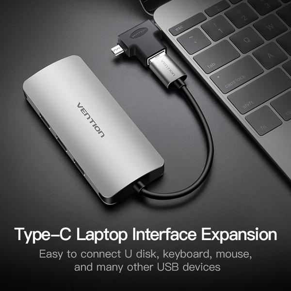 Перехідник Vention USB 3,1 Type-C/USB 3,0 OTG AF/microUSB B м (CDIB0) - фото 2