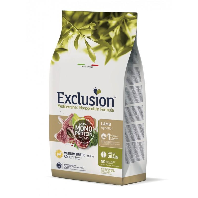Корм сухой Exclusion Lamb Medium Breed для взрослых собак средних пород с ягненком 12 кг (34179414)