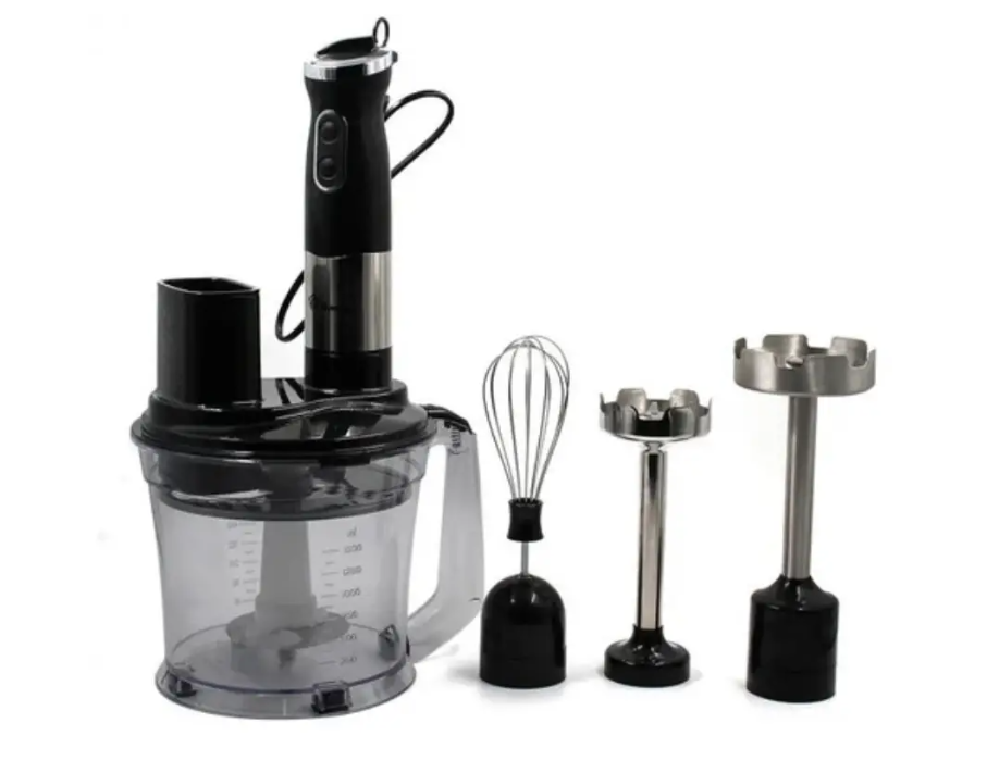 Блендер ручной MS 5107 6in1 погружной с венчиком и насадками для пюре 800 Вт Черный