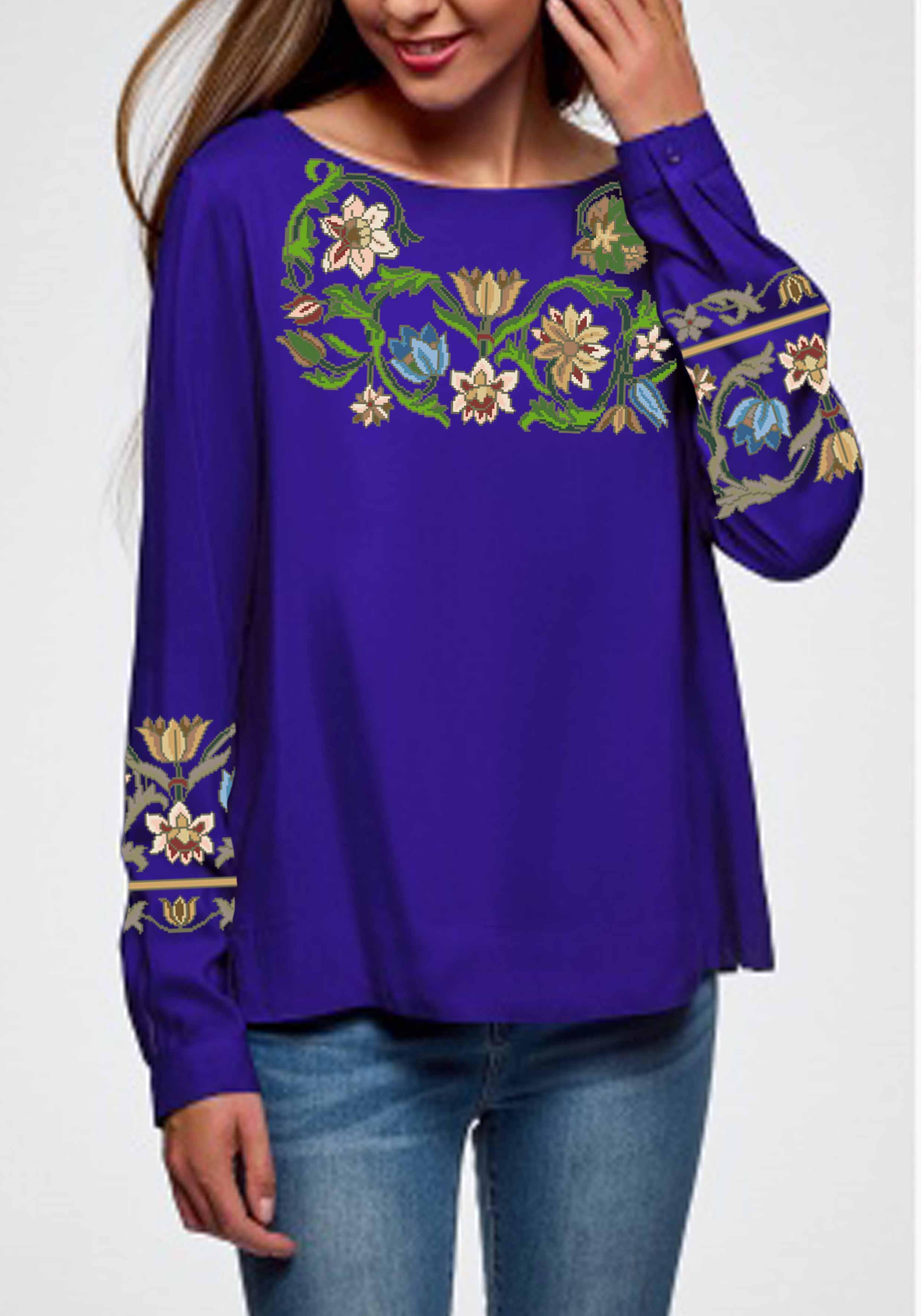 Заготовка для вишивки нитками або бісером сорочка СЖ-95 габардин