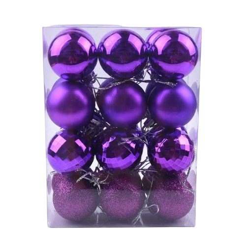 Елочные шарики новогодние Stenson 9608 4 см 32 шт. Purple (585885)