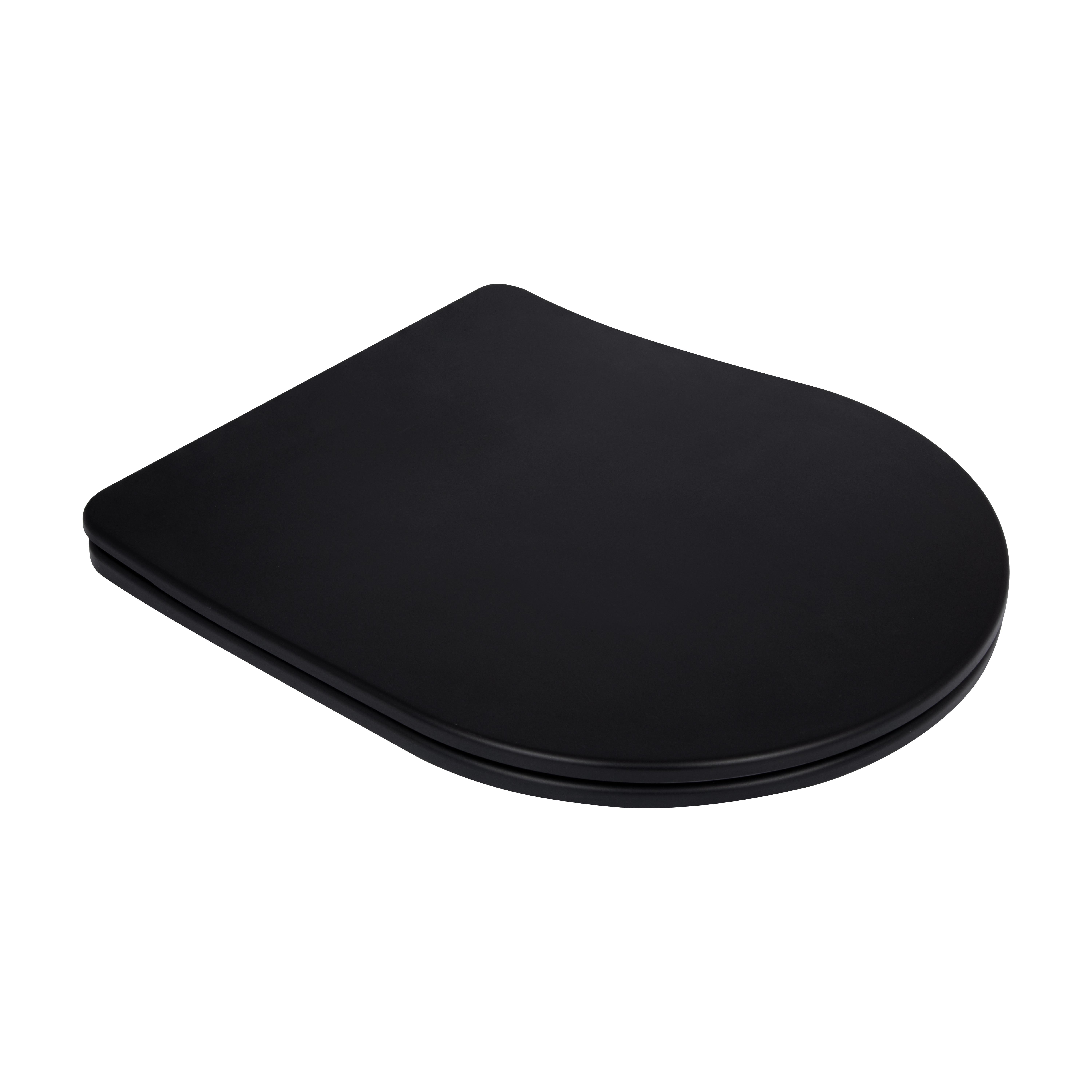 Сиденье для унитаза Qtap Robin 490 Slim Duroplast/Quick Release с микролифтом 425x363x50 мм Black Matt (QTSC179MB48676)