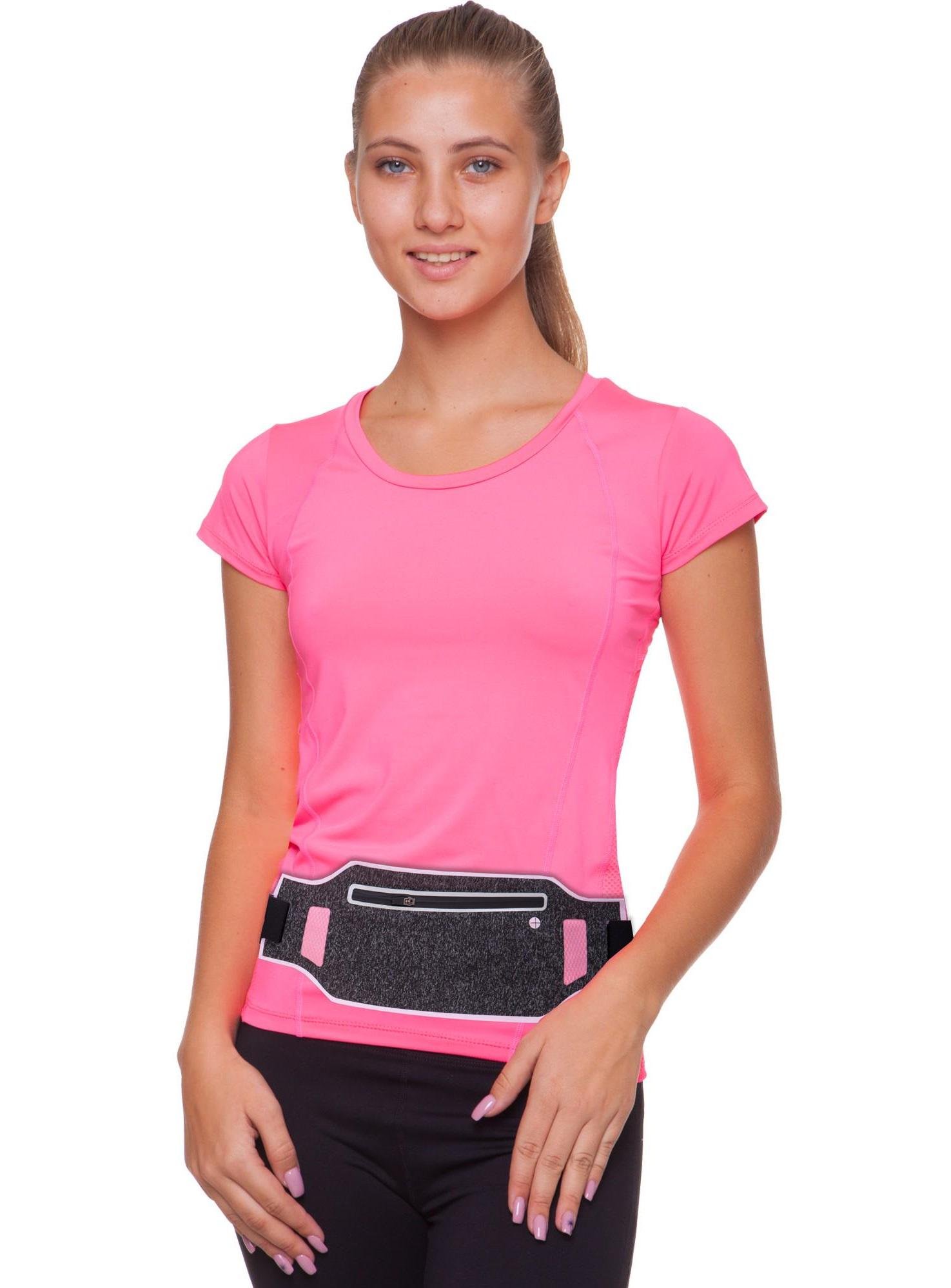 Сумка на пояс для бега Zelart SP-Sport 10500A Серо-малиновый (DR002166)