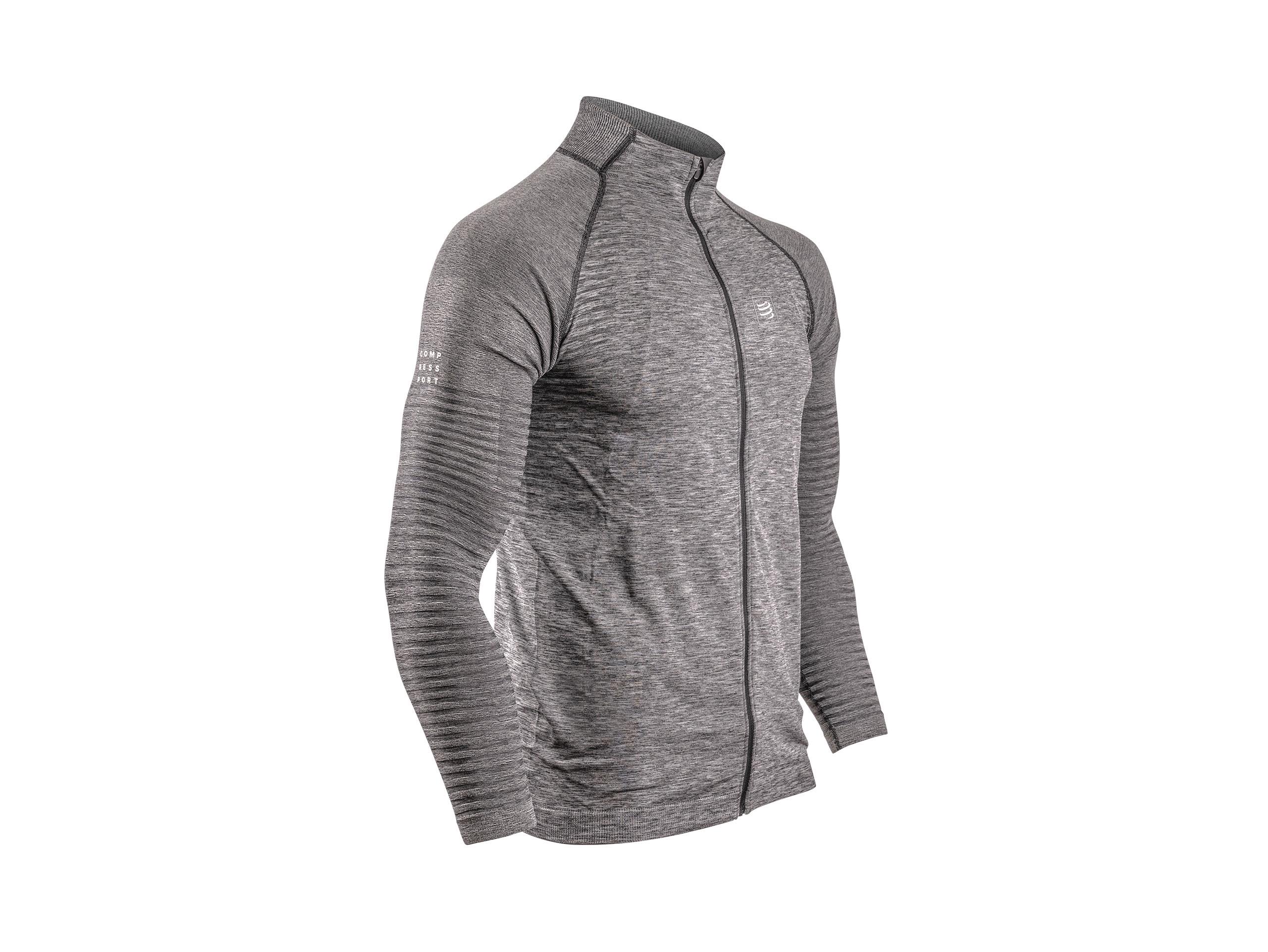 Свитшот с застежкой-молнией Compressport Seamless Zip Sweatshirt XS Grey Melange (e2fc92c6)