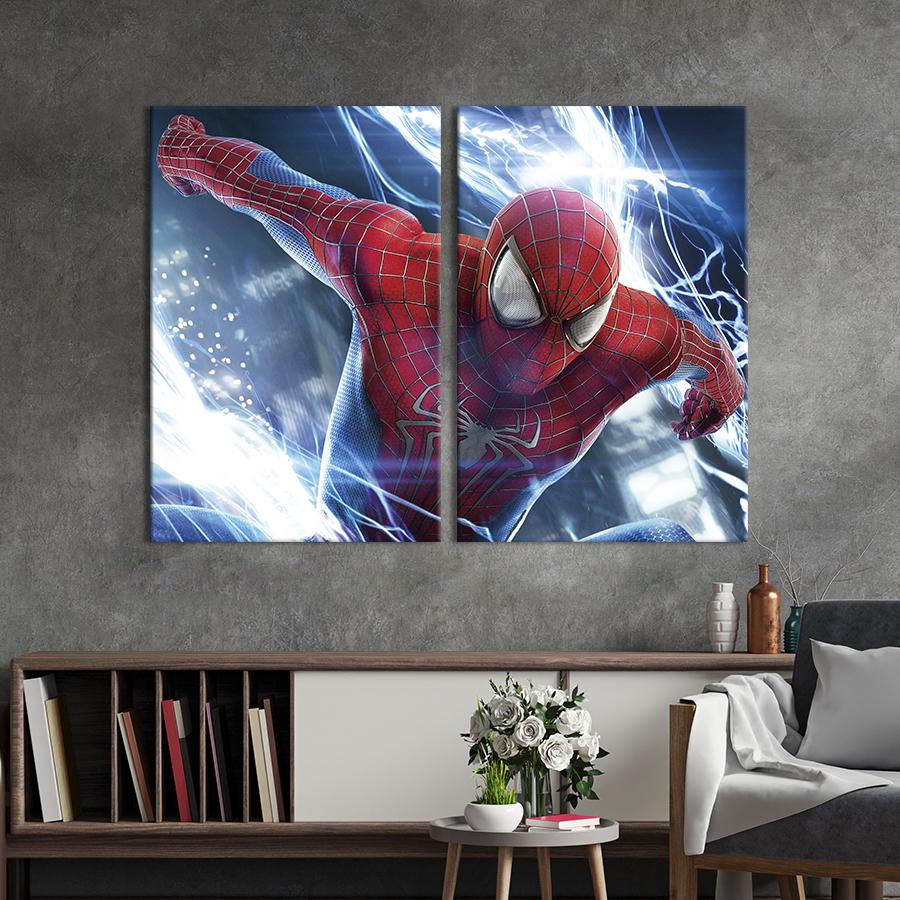 Настенный декор диптих картина на холсте для интерьера The Amazing Spider-Man 111x81 см (674-2)