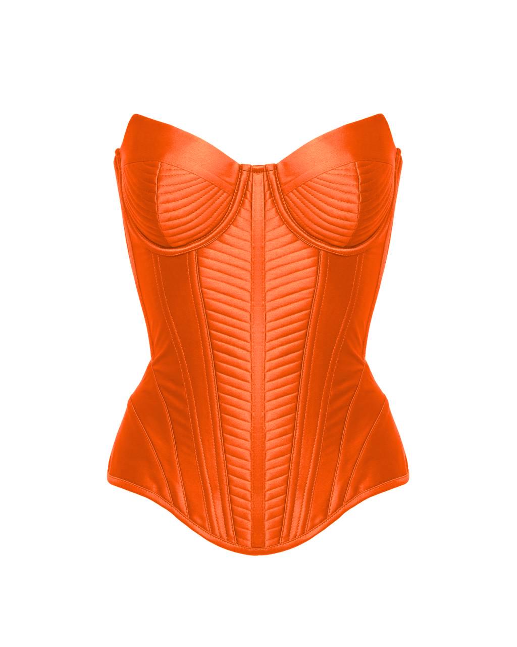 Корсет Lilu Madonna атласный 85C L Оранжевый (002/6) - фото 2 Корсет Lilu Madonna атласный 85C L Оранжевый (002/6) - фото 2