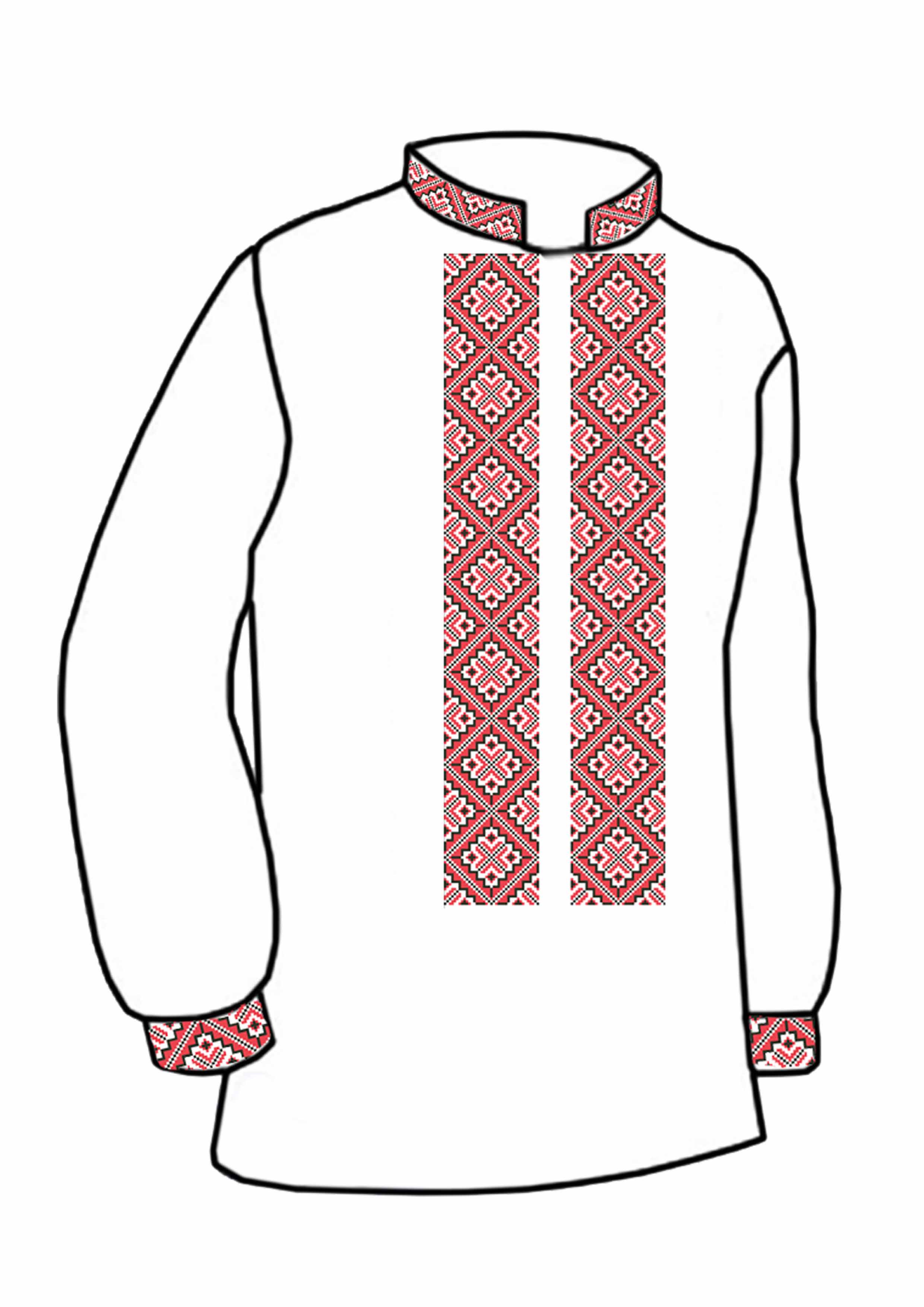 Заготовка для вишивки нитками або бісером сорочка СЧ-12 домоткане полотно