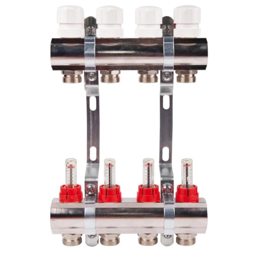 Коллектор SD Plus с расходомерами и термостатическими кранами 1" 8 выходов (SD235W8)