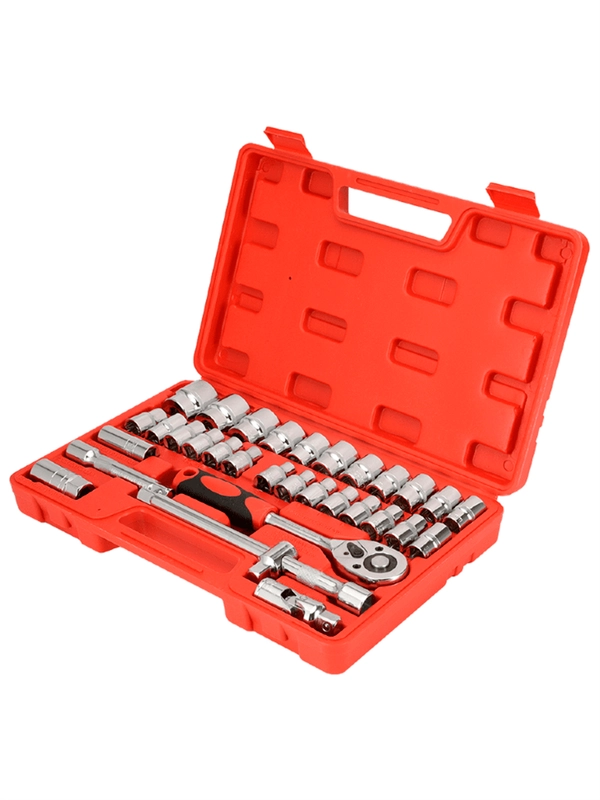 Набір інструментів автомобільний із хром-ванадієвої сталі 32 предмети у кейсі Червоний (117191)
