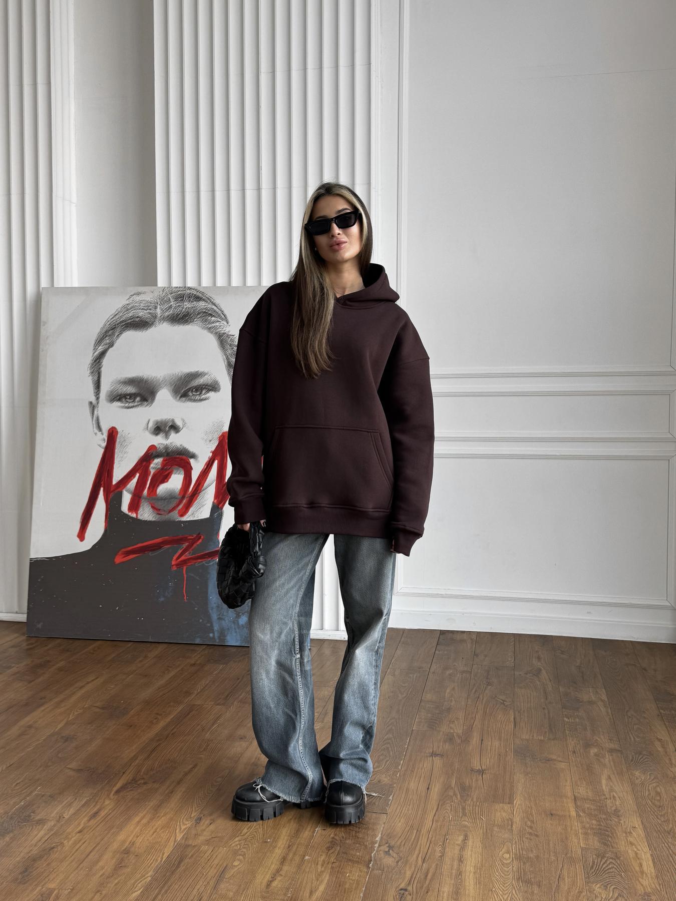 Кофта жіноча Over зимова флісова XL Коричневий (26320/2/5) - фото 3 Кофта жіноча Over зимова флісова XL Коричневий (26320/2/5) - фото 3