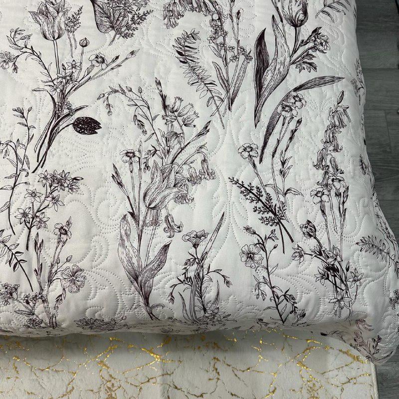 Набор покрывало стеганое с цветочным принтом 200x230 см/2 наволочки 50x70 см Молочный (28710437) - фото 3 Набор покрывало стеганое с цветочным принтом 200x230 см/2 наволочки 50x70 см Молочный (28710437) - фото 3