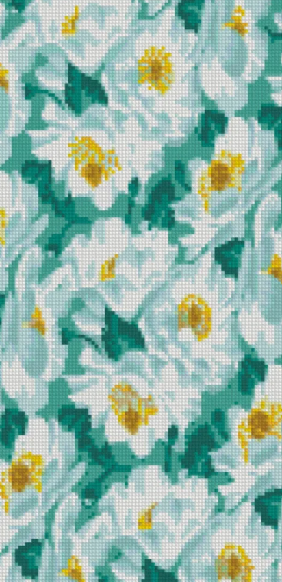 Алмазная мозаика Strateg Белые цветы 50х25 см (BA-0005)